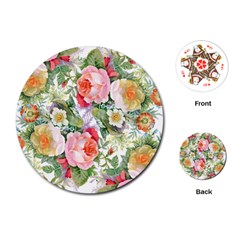 Vintage Flowers Playing Cards Single Design (round) by goljakoff