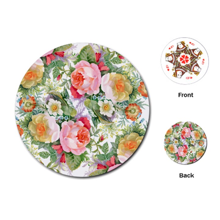 Vintage flowers Playing Cards Single Design (Round)