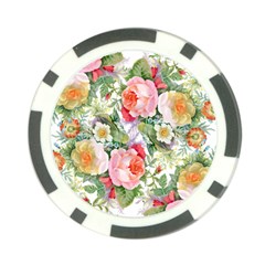 Vintage flowers Poker Chip Card Guard