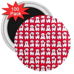 Cute Winter Bear 3  Magnets (100 Pack) by designsbymallika