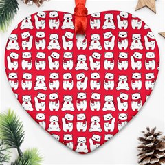 Cute Winter Bear Heart Ornament (two Sides) by designsbymallika