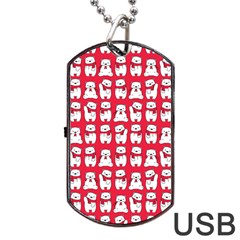 Cute Winter Bear Dog Tag Usb Flash (two Sides) by designsbymallika