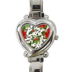 Christmas Berries Heart Italian Charm Watch by goljakoff