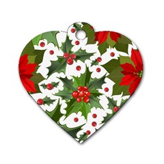 Christmas Berries Dog Tag Heart (one Side) by goljakoff