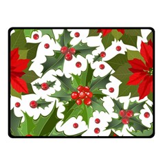 Christmas Berries Double Sided Fleece Blanket (small)  by goljakoff