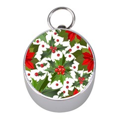 Christmas Berries Mini Silver Compasses by goljakoff