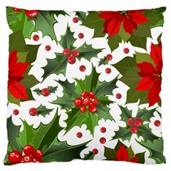 Christmas Berries Large Flano Cushion Case (two Sides) by goljakoff