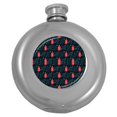 Christmas Candles Round Hip Flask (5 Oz) by designsbymallika