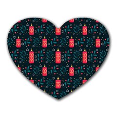 Christmas Candles Heart Mousepads by designsbymallika