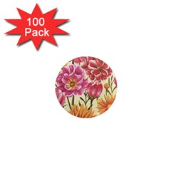 Retro Flowers 1  Mini Magnets (100 Pack)  by goljakoff