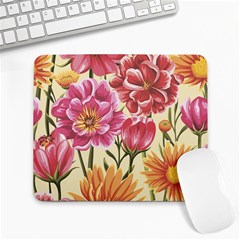 Retro Flowers Large Mousepads by goljakoff