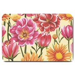 Retro Flowers Large Doormat  by goljakoff