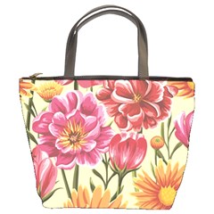 Retro Flowers Bucket Bag by goljakoff