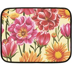 Retro Flowers Fleece Blanket (mini) by goljakoff