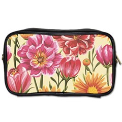 Retro Flowers Toiletries Bag (two Sides) by goljakoff