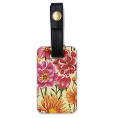 Retro Flowers Luggage Tag (one Side) by goljakoff