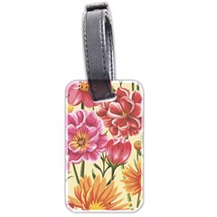 Retro Flowers Luggage Tag (two Sides) by goljakoff