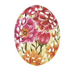 Retro Flowers Ornament (oval Filigree) by goljakoff