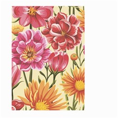 Retro Flowers Large Garden Flag (two Sides) by goljakoff