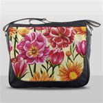 Retro flowers Messenger Bag Front