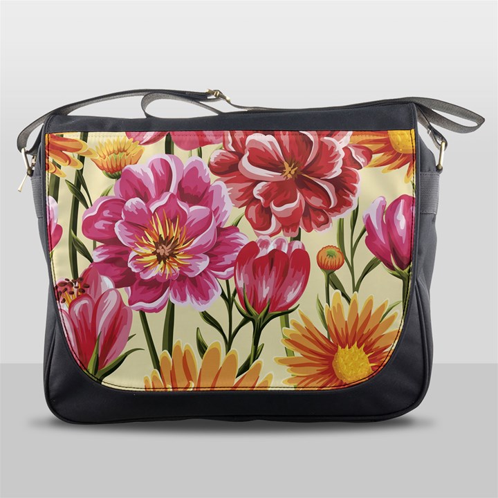 Retro flowers Messenger Bag