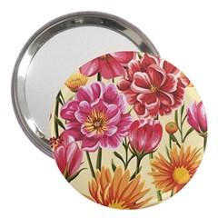 Retro Flowers 3  Handbag Mirrors