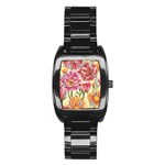 Retro flowers Stainless Steel Barrel Watch Front