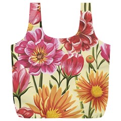 Retro Flowers Full Print Recycle Bag (xl) by goljakoff