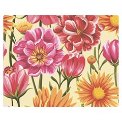 Retro Flowers Double Sided Flano Blanket (medium)  by goljakoff