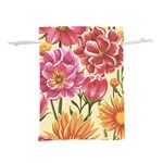 Retro flowers Lightweight Drawstring Pouch (S) Front