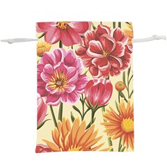 Retro Flowers  Lightweight Drawstring Pouch (xl) by goljakoff