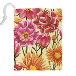 Retro flowers Drawstring Pouch (4XL) Back