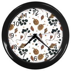 Pine Cones Love Christmas Candles Wall Clock (black) by designsbymallika