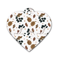 Pine Cones Love Christmas Candles Dog Tag Heart (two Sides) by designsbymallika