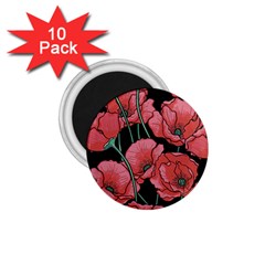 Red Flowers 1 75  Magnets (10 Pack)  by goljakoff