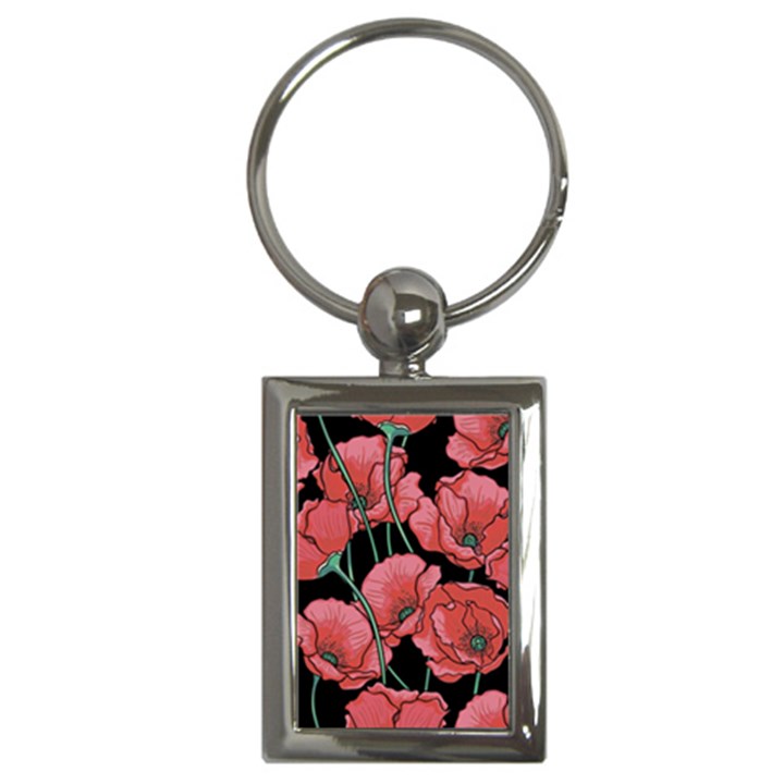 Red flowers Key Chain (Rectangle)