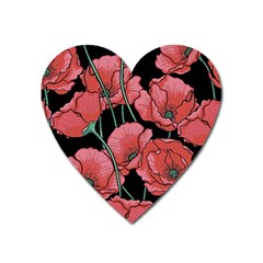 Red Flowers Heart Magnet by goljakoff