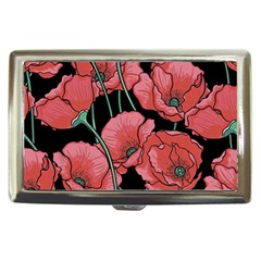 Red Flowers Cigarette Money Case by goljakoff