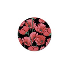 Red Flowers Golf Ball Marker (4 Pack) by goljakoff