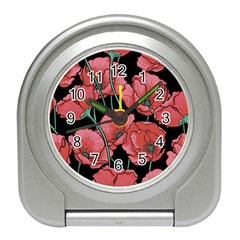 Red Flowers Travel Alarm Clock by goljakoff