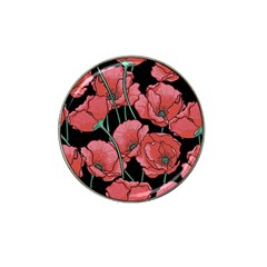 Red Flowers Hat Clip Ball Marker by goljakoff