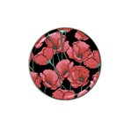 Red flowers Hat Clip Ball Marker (4 pack) Front