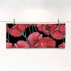 Red Flowers Hand Towel by goljakoff