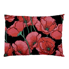 Red Flowers Pillow Case by goljakoff