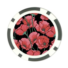 Red Flowers Poker Chip Card Guard (10 Pack) by goljakoff