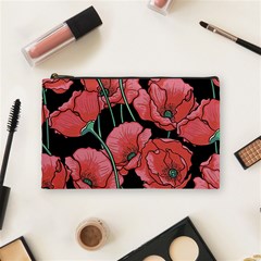 Red Flowers Cosmetic Bag (medium) by goljakoff