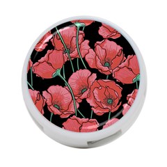 Red Flowers 4-port Usb Hub (two Sides) by goljakoff