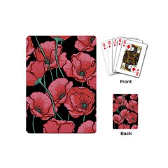 Red Flowers Playing Cards Single Design (mini) by goljakoff