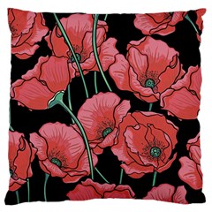 Red Flowers Large Cushion Case (two Sides)