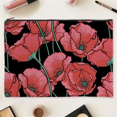 Red Flowers Cosmetic Bag (xxxl) by goljakoff